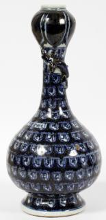 Appraisal: CHINESE DEEP BLUE PORCELAIN DRAGON VASE CHINESE DEEP BLUE PORCELAIN