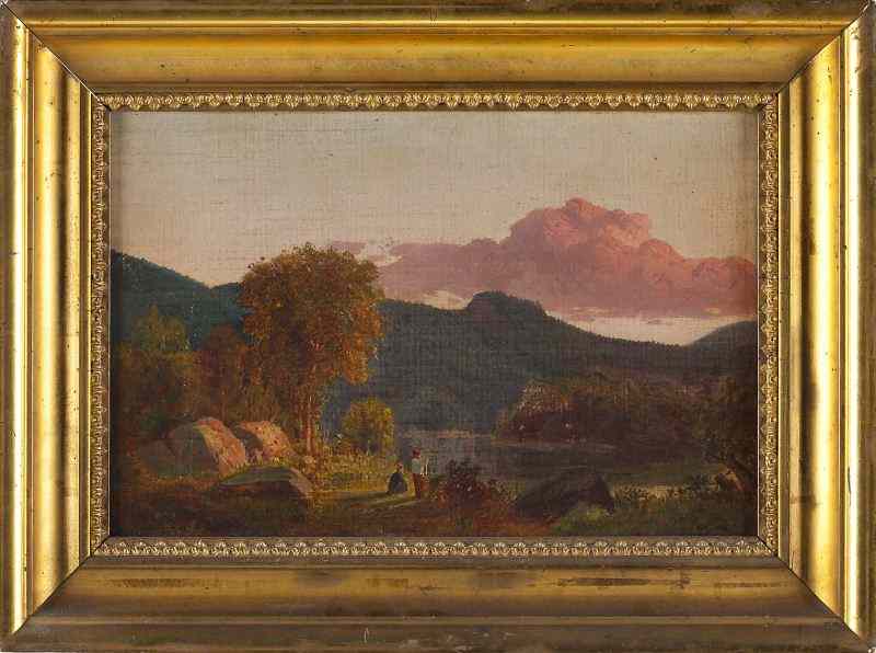 Appraisal: Hudson River School Landscape th centuryoil on canvas with Goupil