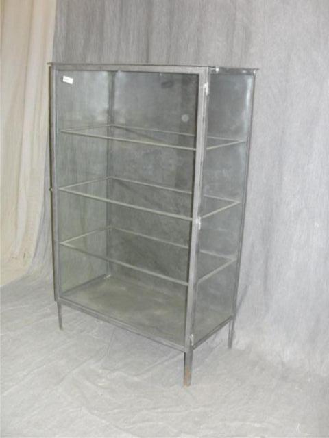 Appraisal: Brushed Steel Door Cabinet From a Queens estate Dimensions w