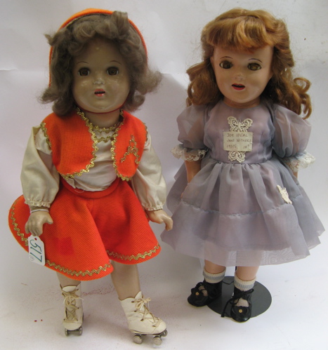 Appraisal: TWO COMPOSITION CHARACTER GIRL DOLLS Jane Withers - socket head