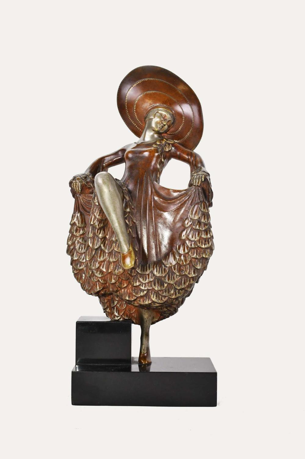 Appraisal: GIBERT PATINATED BRONZE FEMALE DANCERProbably Lucien Gibert - French early