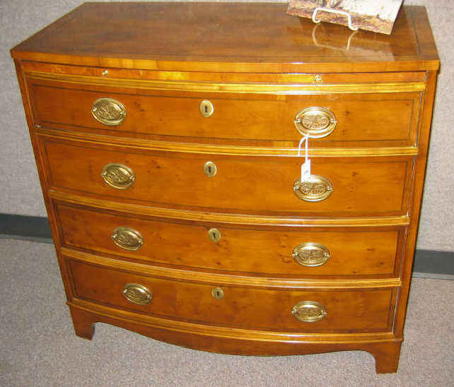 Appraisal: BAKER GEORGIAN STYLE BOW FRONT CHEST OF DRAWERS Having a