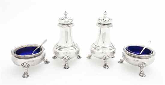 Appraisal: A Set of American Sterling Silver Open Salts and Casters