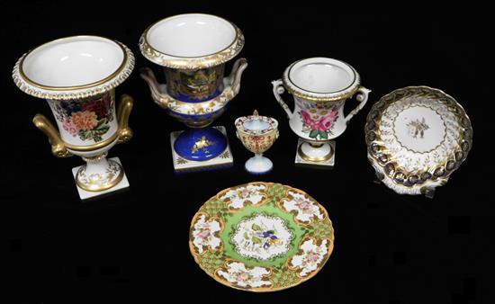 Appraisal: Chelsea House porcelain th C six pieces polychrome and gilt