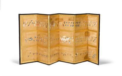 Appraisal: Pair of Japanese six panel screens th century