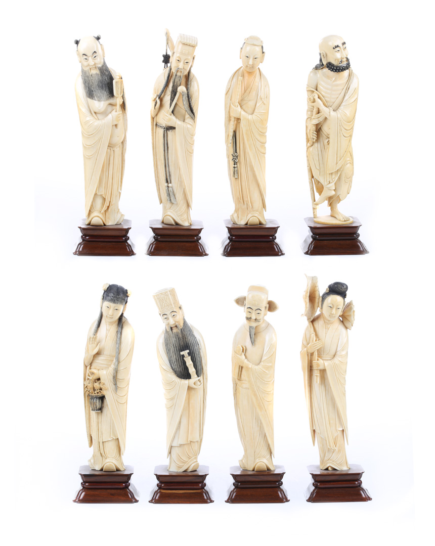 Appraisal: Set of Daoist Carved Ivory Immortals Chien Lung th century