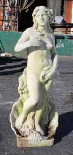 Appraisal: Venus on the half shall garden sculpture Venus on the