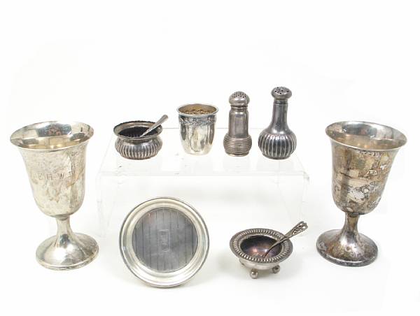 Appraisal: A group of small sterling table articles Comprising five stemmed