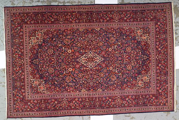 Appraisal: A Kashan carpet Central Persia size approximately ft in x