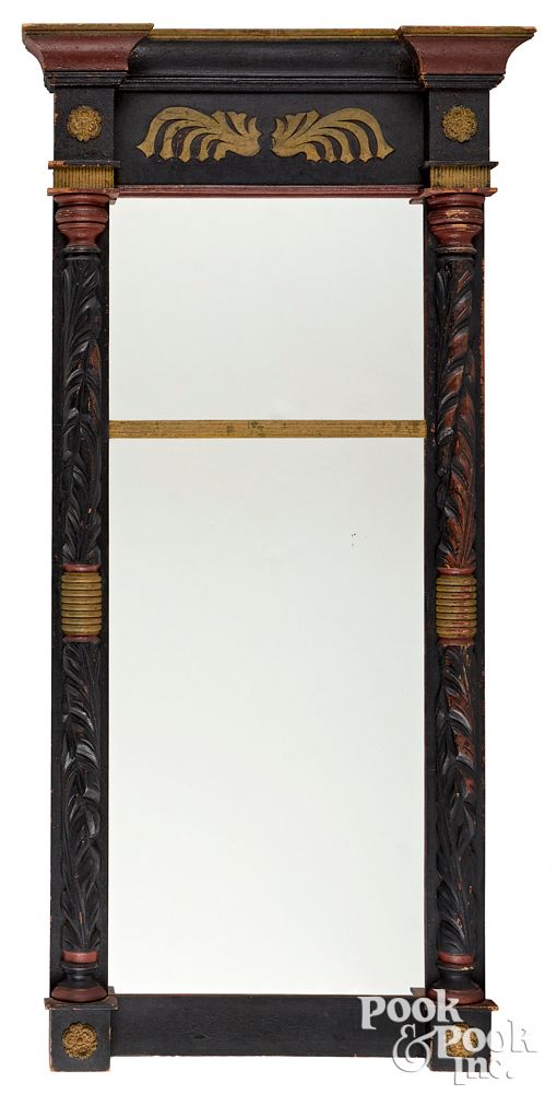 Appraisal: Federal carved and painted mirror ca Federal carved and painted