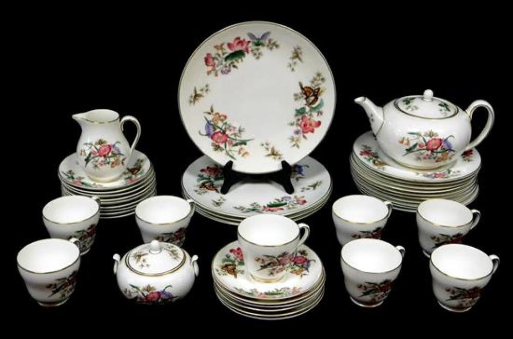 Appraisal: CHINA Wedgwood partial Sandon dinnerware service forty pieces polychrome floral