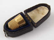 Appraisal: A yellow metal tests carat gold thimble marked k gms