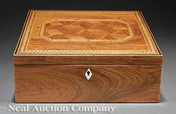 Appraisal: An Antique English Inlaid Lap Desk late th c the