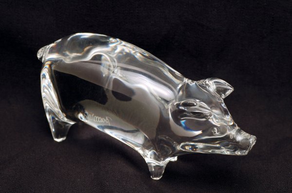 Appraisal: Baccarat crystal pig figurine signed Baccarat with Baccarat hallmark MEASUREMENTS