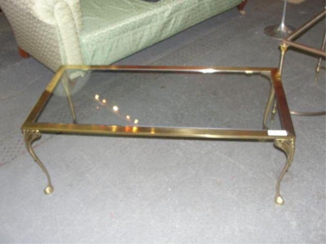 Appraisal: Glass Top Coffee Table From a Queens NY estate Dimensions