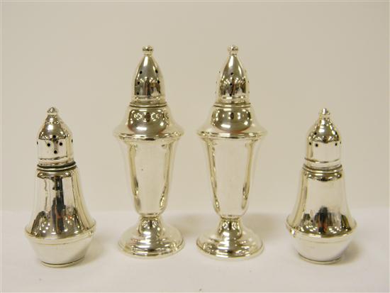 Appraisal: STERLING Pair of sterling salt and pepper shakers footed weighted