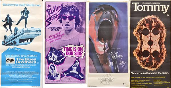 Appraisal: COLLECTION OF AUSTRALIAN DAYBILL POSTERS FOR ROCK MOVIES INCLUDING X