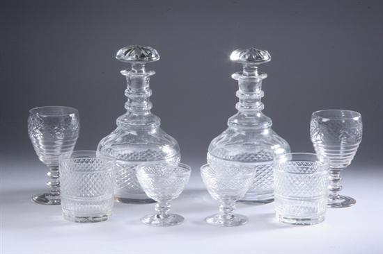 Appraisal: PAIR CUT CRYSTAL DECANTERS Together with pieces assembled crystal stemware