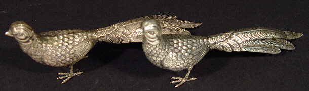 Appraisal: Two Continental silver models of birds foundry marks to the