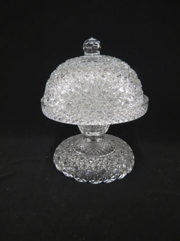 Appraisal: Cut Crystal Dessert or Cheese Stand Russian style overall pattern