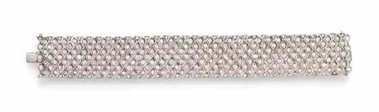 Appraisal: An Karat White Diamond Bracelet containing round brilliant cut diamonds