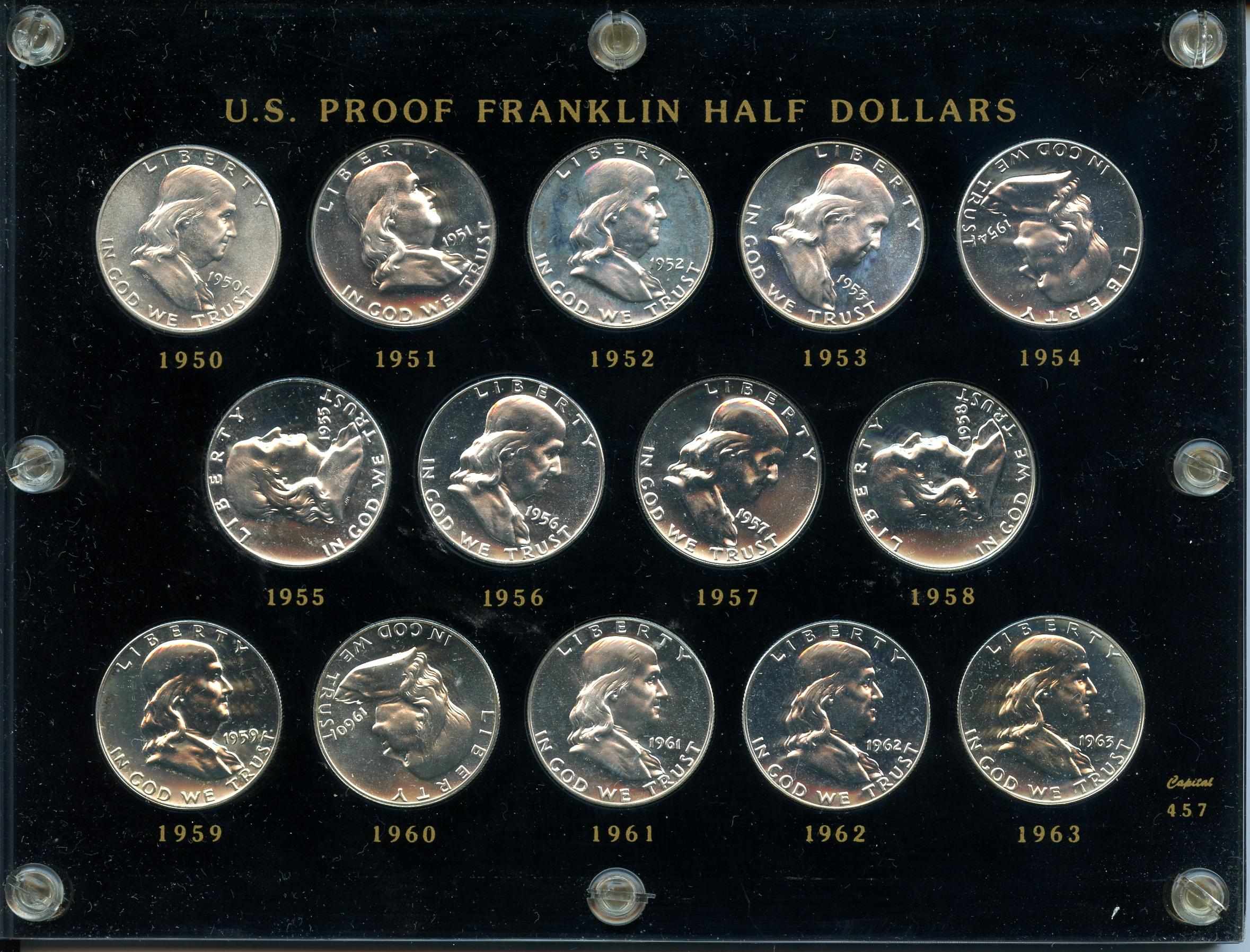 Appraisal: Proof Franklin Half Dollar Set - The set is housed