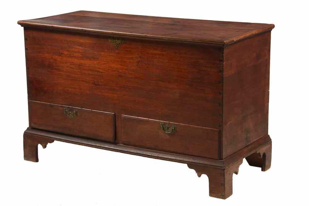 Appraisal: DOWRY CHEST - Chippendale Red Walnut Dowry Chest Mid-Atlantic States