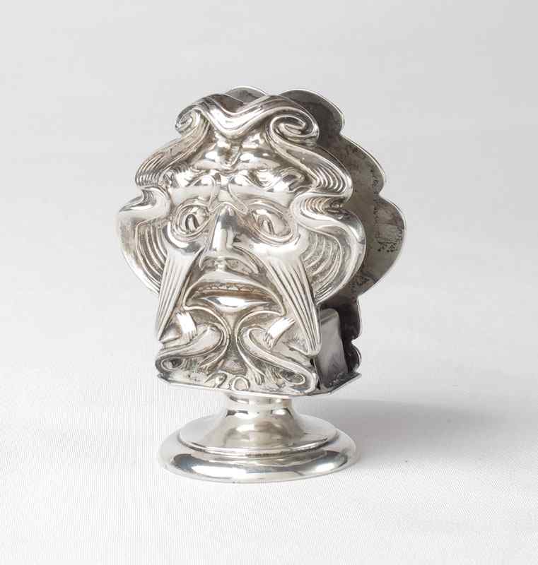 Appraisal: UNGER BROTHERS ART NOUVEAU STERLING MATCHBOX HOLDER Figural matchbox holder