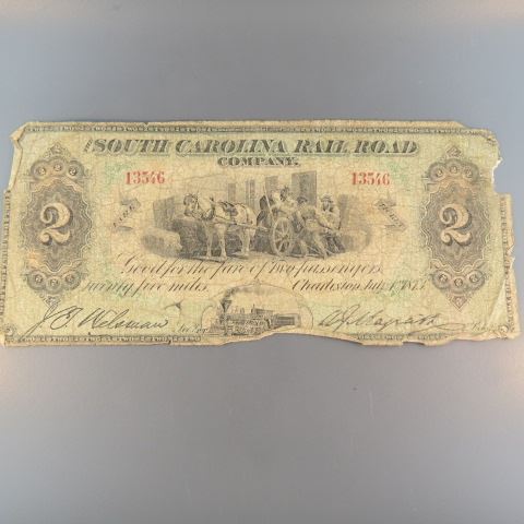 Appraisal: South Carolina Railroad Note Charleston good for the fare of