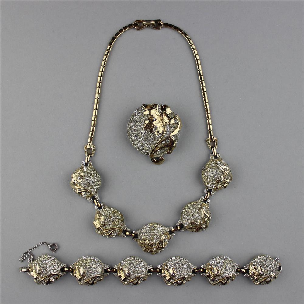 Appraisal: REJA SEMI-PARURE necklace of pave-style set clear rhinestones with an