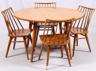 Appraisal: CONANT BALL MAPLE ROUND TABLE CHAIRS CONANT BALL MAPLE ROUND