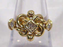 Appraisal: An carat gold diamond knot ring hallmarked Chester