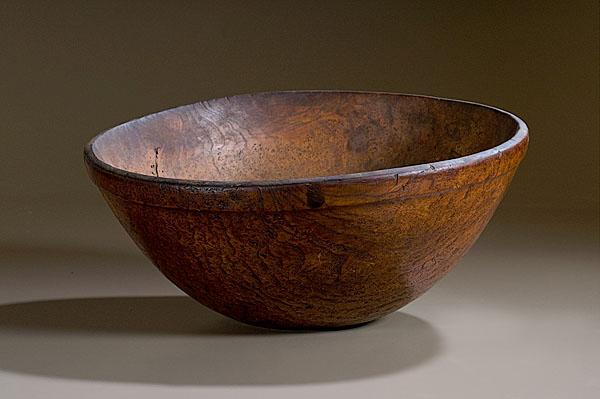 Appraisal: ASH BURL TREEN BOWL American late th century rim high