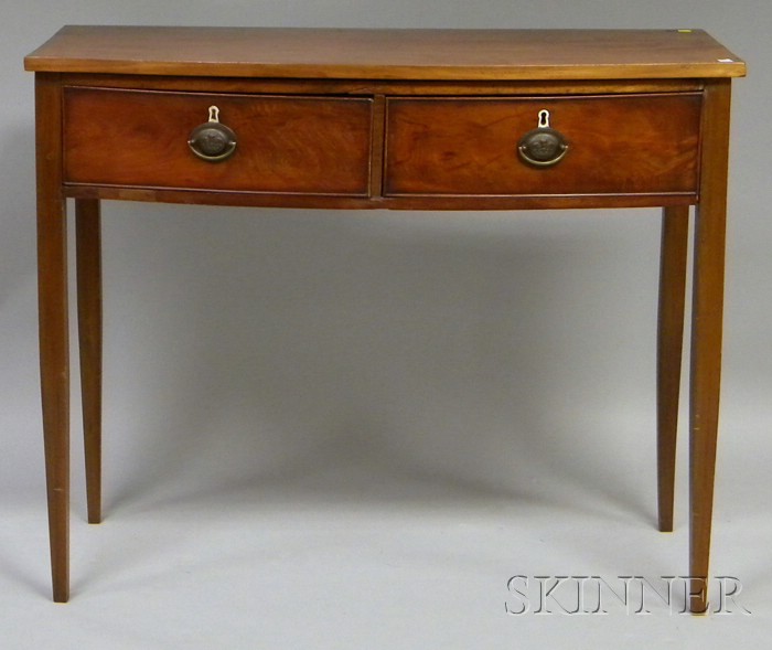 Appraisal: Regency Inlaid Mahogany and Mahogany Veneer Bowfront Server ht wd