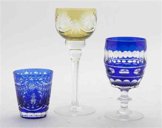 Appraisal: A Group of Bohemian Cut to Clear Glass Stemware together