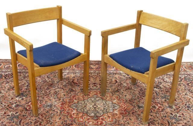 Appraisal: lot of Danish modern oak armchairs designed by Hans J