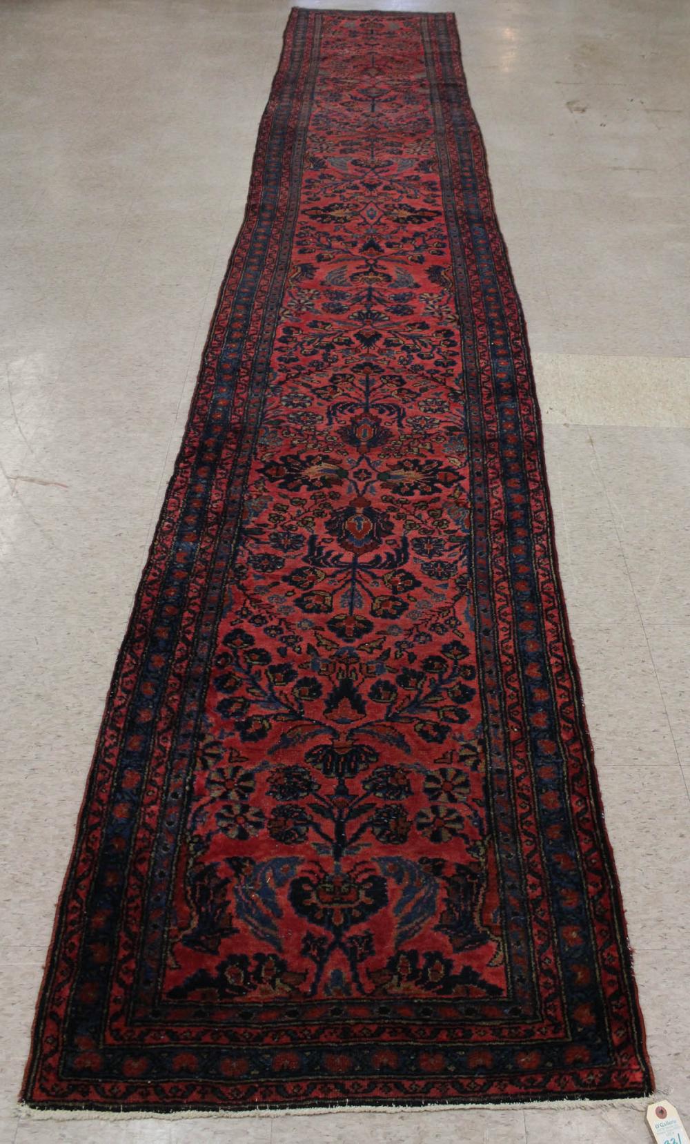 Appraisal: SEMI-ANTIQUE PERSIAN SAROUK LONG RUG Markazi Province central Iran c