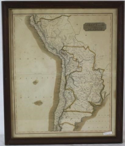 Appraisal: FRAMED AND GLAZED MAP OF PERU CHILE AND LAPLATA DRAWN