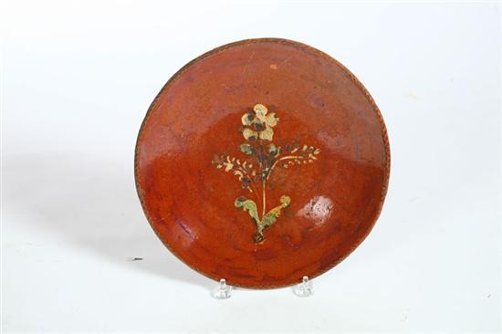 Appraisal: REDWARE CHARGER American or European th century Coggled rim and