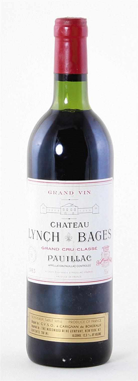 Appraisal: Chateau Lynch-Bages Bordeaux France L bottles Provenance Atlanta Georgia private