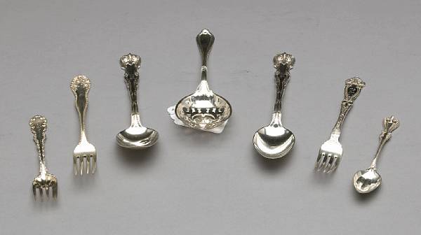 Appraisal: A sterling flatware group Comprising Paul Revere pea spoon Towle