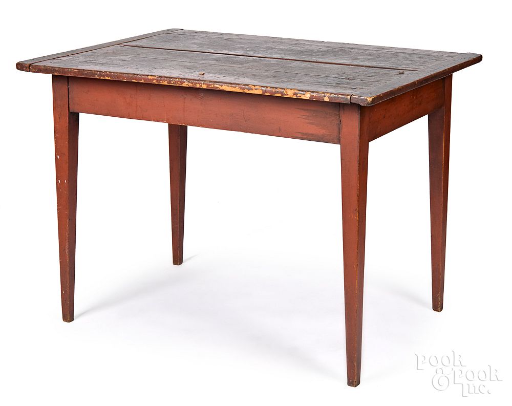 Appraisal: Painted pine tavern table th c Painted pine tavern table