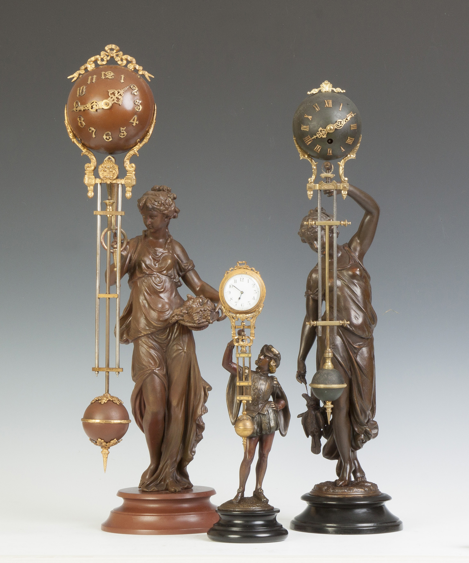 Appraisal: French Swinger Clock Woman with basket