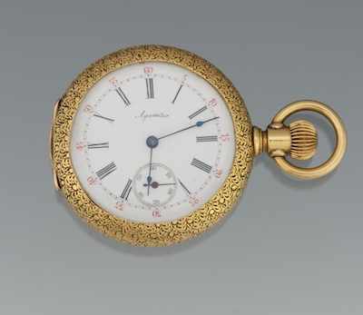 Appraisal: An Agassiz Swiss Open Face k Pocket Watch ca k