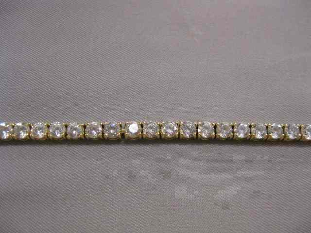 Appraisal: k Tennis Bracelet cubic zirconia '' long yellow gold grams