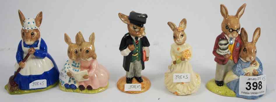 Appraisal: Royal Doulton Bunnykins Figures Father Mother and Vicroria DB Clean