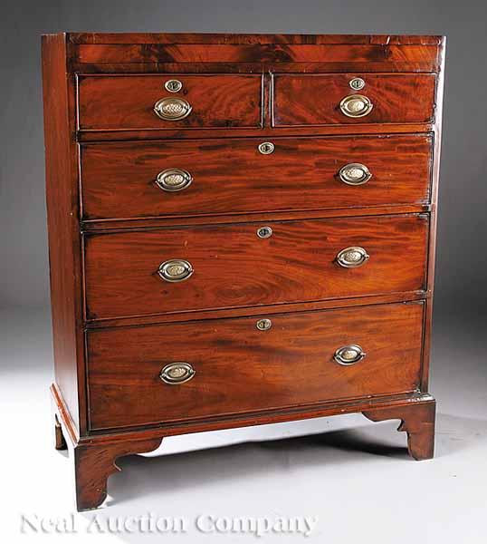 Appraisal: An Antique George III-Style Mahogany Chest of Drawers mid- th