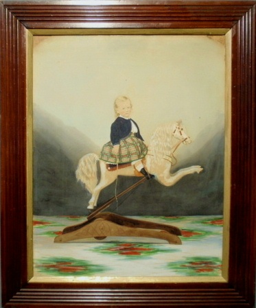 Appraisal: - Victorian gouache painting of a child wearing a navy