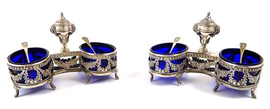 Appraisal: SILVER Pair mid- th C Empire master salt stands tested