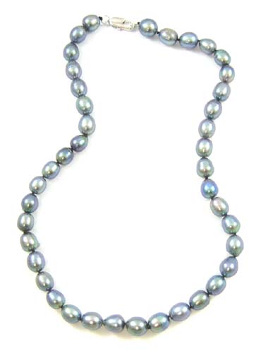 Appraisal: PRINCESS LENGTH BLACK PEARL NECKLACE inches in length and strung